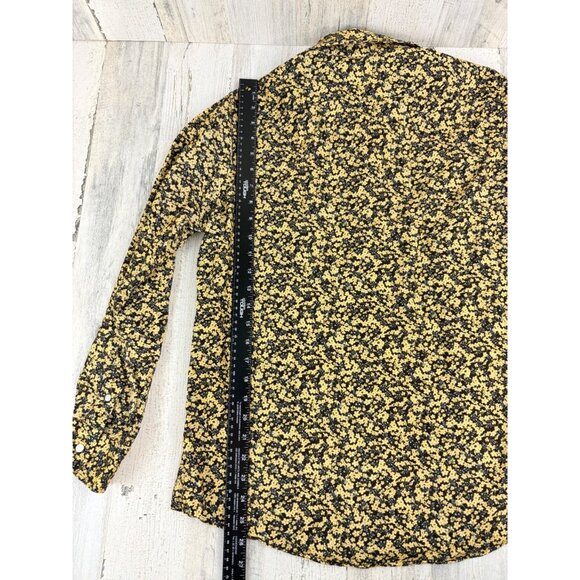 Ann Mashburn Shirt L Corduroy Liberty London Yellow Floral Button Down Popover - Picture 12 of 13